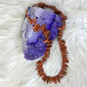 Necklace Sandstone Beads Southwest Western Copper Tone Glitter Semi-precious